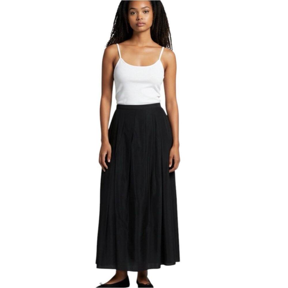 Toby Black Pleated Maxi Skirt NWOT Size 14